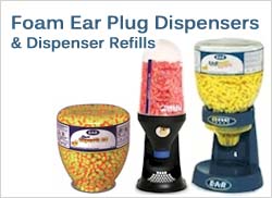 Foam Ear Plug Dispensers and Dispenser Refills