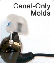 Canal-Only Custom Earphone Molds